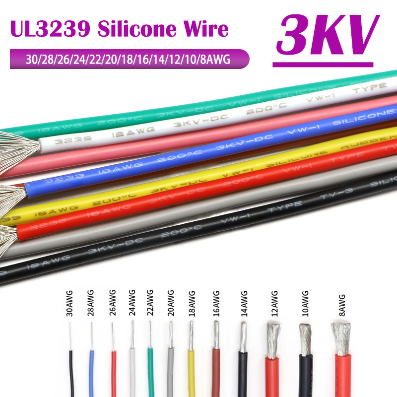 Wire 22 Gauge Copper - 1/5M UL3239 Silikon Kablo 3KV- 32