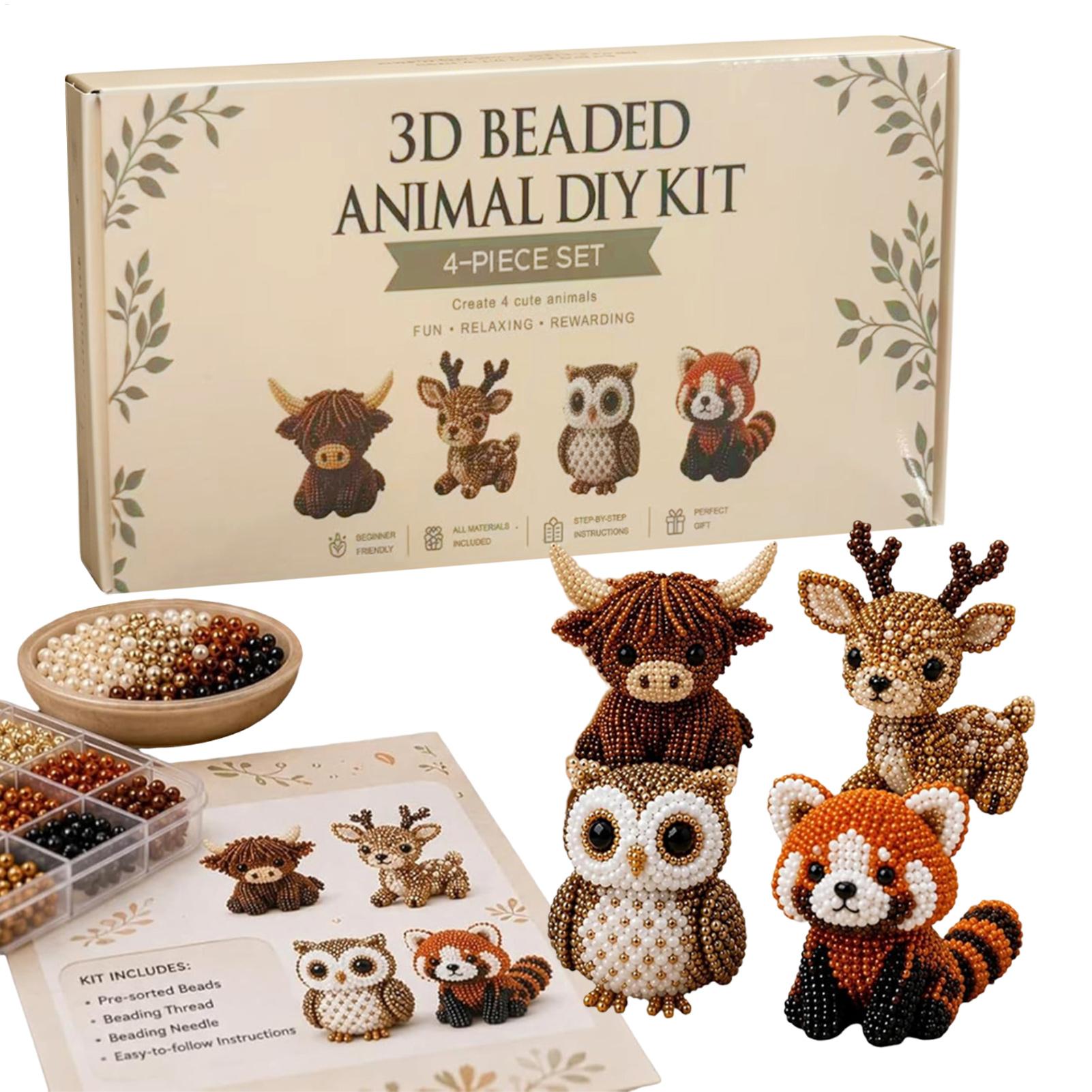 Jewelry Making Kit For Kids - DIY 3D Boncuklu Hayvan Seti El