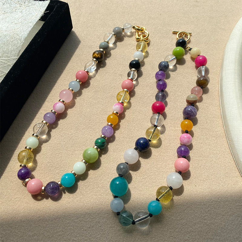 Crystal Bead Mix - Çeşitli Renklerde Doğal Taş Kristal Yeşim