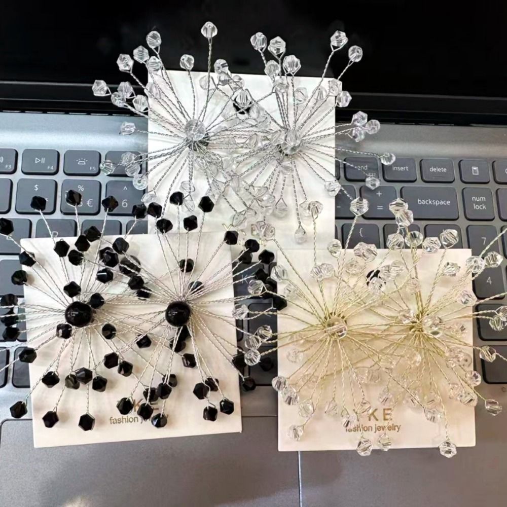 Crystal Bead Mix - Gelin Takıları Kar Tanesi Küpeler Kadın