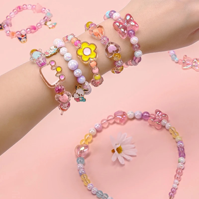 174 adet/kutu kalp akrilik bon - Jewelry Making Kit For Kids incelemesi ve fiyatı