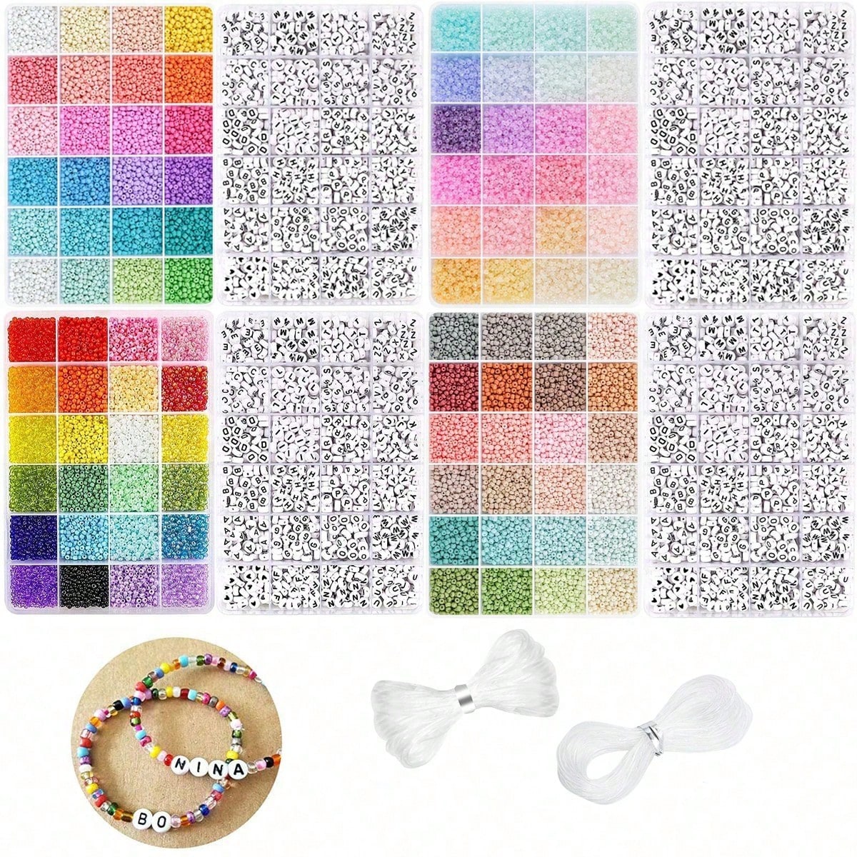 5760 adet 24 Bölmeli Kutu 3mm  - Jewelry Making Kit For Kids incelemesi ve fiyatı