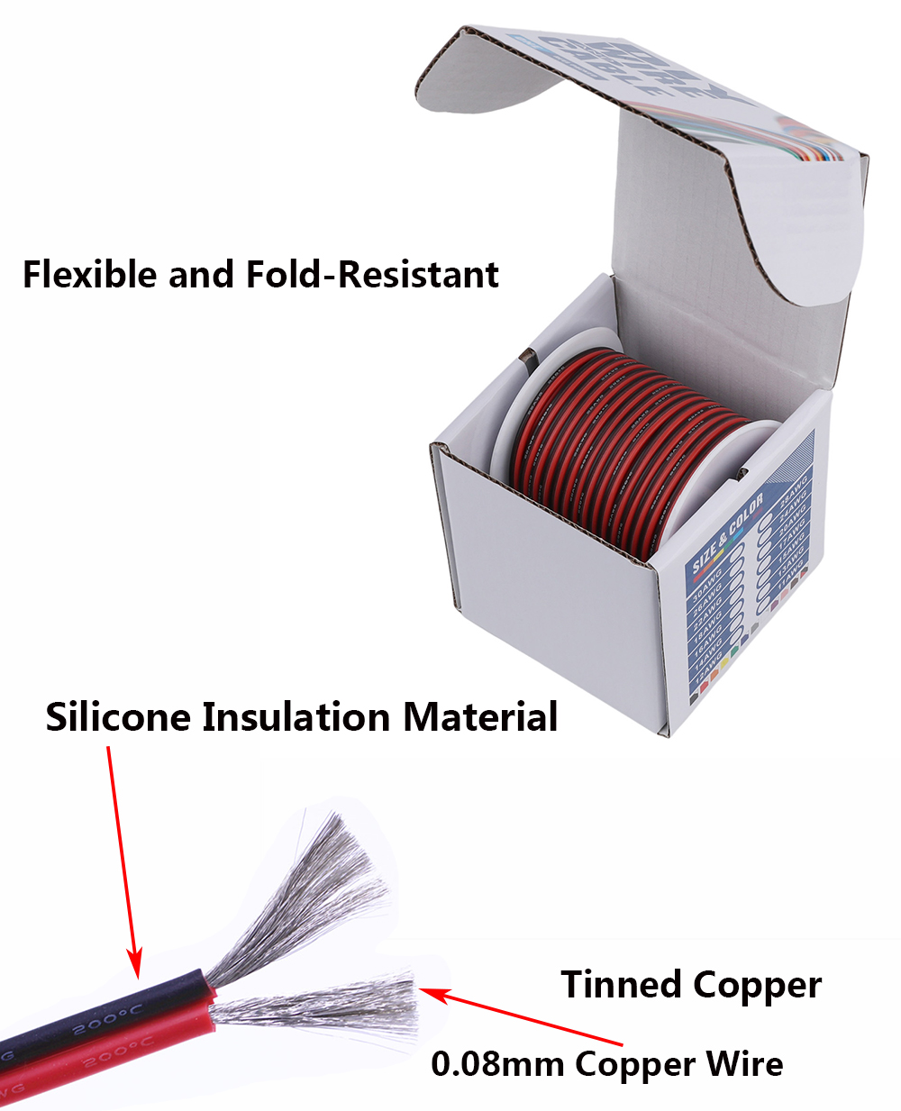 2 Pin Siyah Kırmızı Silikon Ka - Wire 22 Gauge Copper incelemesi ve fiyatı