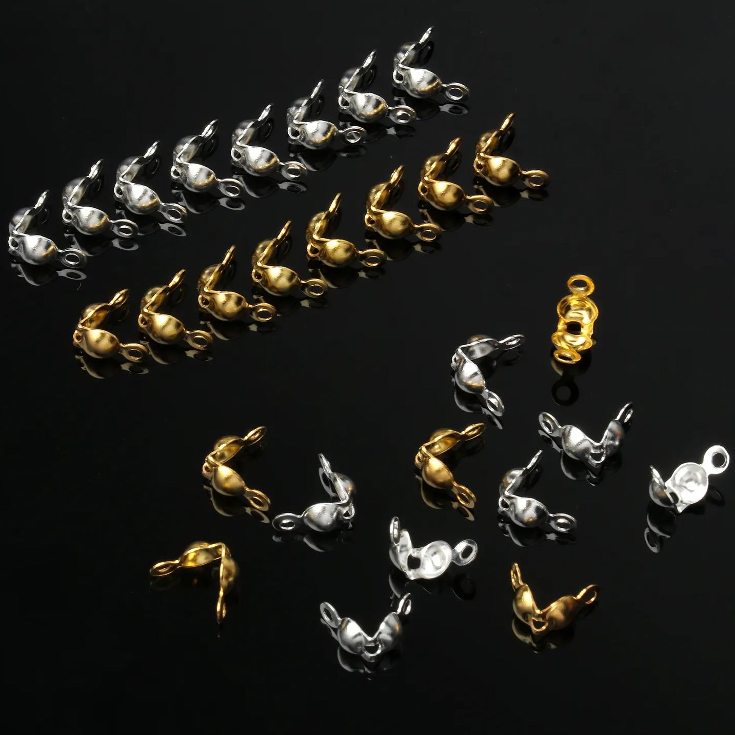 300 adet/grup 4x8mm paslanmaz  - Jewelry Making Knots For Clasps incelemesi ve fiyatı